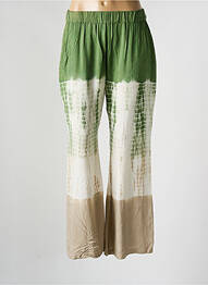 Pantalon larg țesătură poplin mărime normală verde PINK PLANET femme