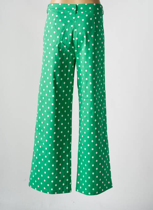 Pantalon evazat talie cu cleme talie înaltă verde COMPAÑIA FANTASTICA femme