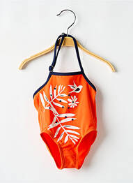 Costum de baie dintr-o singură piesă serigrafie portocaliu LA VIE EST BELLE fille