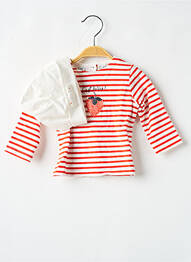 Tricou croială cambrată mâneci lungi roșu MARESE fille