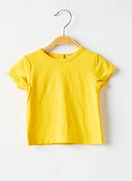 Tricou croială dreaptă mâneci scurte galben P'TIT BISOU enfant