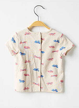 Tricou croială dreaptă mâneci scurte bej MARESE băiat