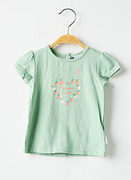 Tricou închidere cu nasturi la spate mâneci scurte verde P'TIT BISOU fată
