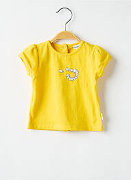 Tricou croială dreaptă mâneci scurte galben P'TIT BISOU fille