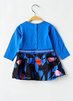 Rochie midi guler rotund mâneci lungi albastru MARESE fată