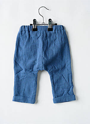 Pantalon drept croială dreaptă talie elastică albastru MARESE fată