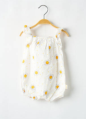 Salopetă pentru bebeluși alb P'TIT BISOU fată