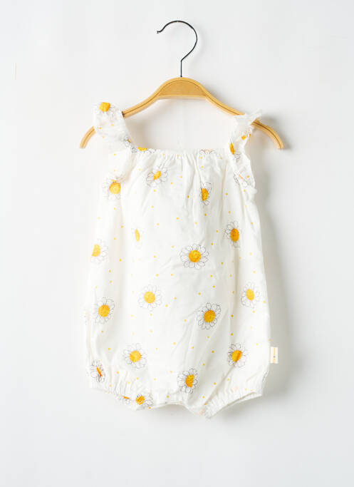 Salopetă pentru bebeluși alb P'TIT BISOU fată