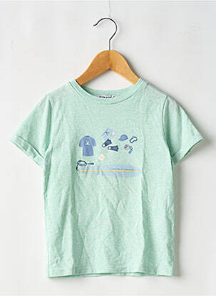 Tricou croială dreaptă mâneci scurte verde TARTINE ET CHOCOLAT băiat