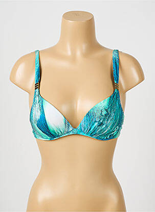 Sutien de costum de baie bretele elastice reglabile top sutien push-up albastru CHANTELLE femeie
