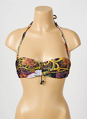 Sutien de costum de baie închidere cu legături de legat top bentiță negru NICOLE OLIVIER femme