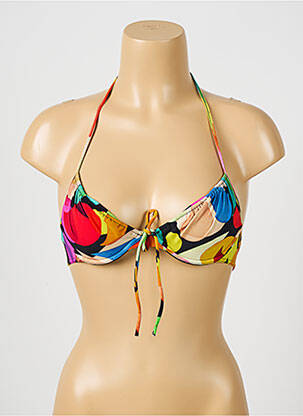 Sutien de costum de baie bretele elastice reglabile negru RASUREL femeie