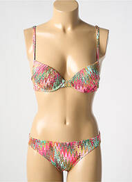 Costum de baie din două piese elasticitate top sutien push-up verde LIDEA femme
