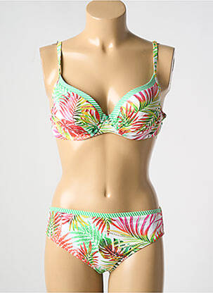 Costum de baie din două piese elasticitate top sutien modelat verde LIDEA femeie