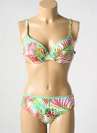 Costum de baie din două piese elasticitate top sutien modelat verde LIDEA femme