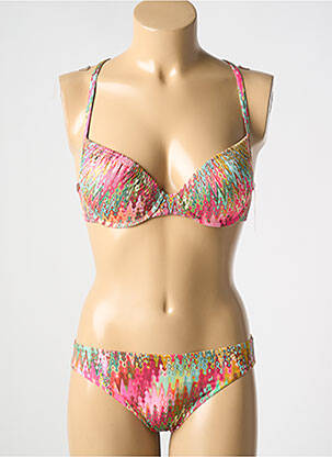 Costum de baie din două piese elasticitate top sutien modelat roz LIDEA femeie