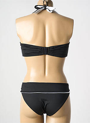 Costum de baie din două piese elasticitate sutien balconet cu decolteu înalt negru NICOLE OLIVIER femeie