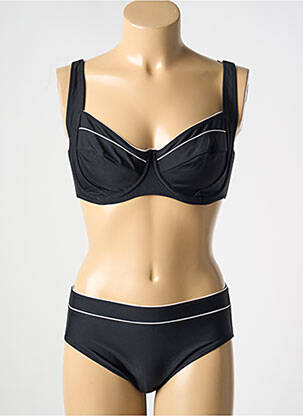 Costum de baie din două piese elasticitate sutien cupe întregi cu decolteu înalt negru ANITA femeie
