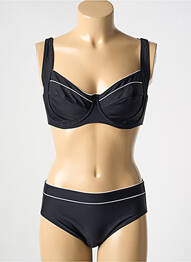 Costum de baie din două piese elasticitate sutien cupe întregi cu decolteu înalt negru ANITA femme