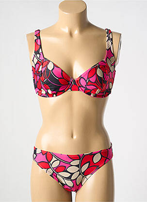Costum de baie din două piese elasticitate sutien cupe întregi cu decolteu înalt roz ROSA FAIA femeie