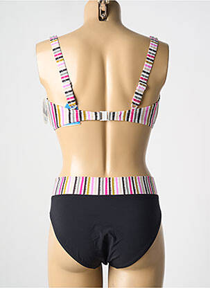 Costum de baie din două piese elasticitate sutien cupe întregi cu decolteu înalt negru LIDEA femeie