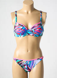 Costum de baie din două piese elasticitate top sutien modelat albastru SUNFLAIR femme