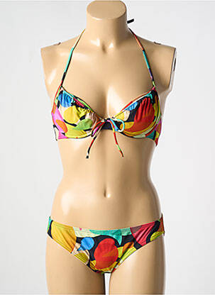 Costum de baie din două piese elasticitate top sutien modelat portocalie RASUREL femeie