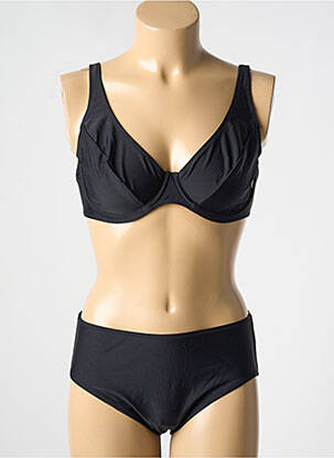 Costum de baie din două piese elasticitate sutien balconet cu decolteu înalt negru ROSA ROSAM femeie