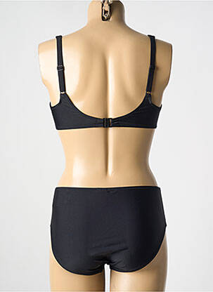 Costum de baie din două piese elasticitate sutien balconet cu decolteu înalt negru ROSA ROSAM femeie