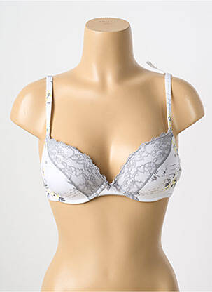 Sutien efect material satinat top sutien push-up alb ESPRIT femeie
