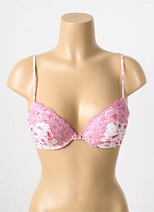 Sutien efect material satinat top sutien push-up roz AMBRA femeie