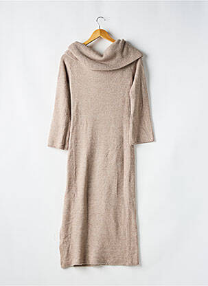 Rochie pulover croială dreaptă mâneci lungi bej H&M femeie