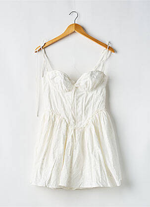 Rochie scurtă croială evazată bretele subțiri alb BABYBOO femeie