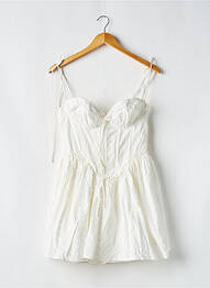 Rochie scurtă croială evazată bretele subțiri alb BABYBOO femeie