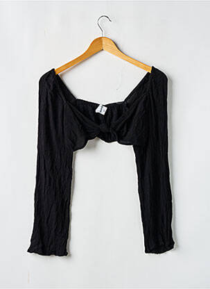 Top croială cambrată mâneci lungi negru ASOS femeie
