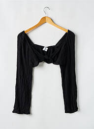 Top croială cambrată mâneci lungi negru ASOS femme