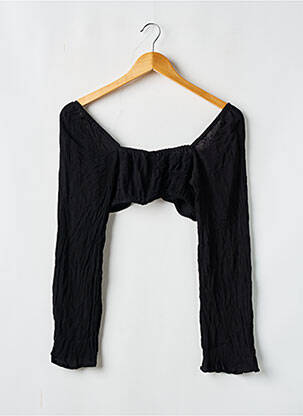 Top croială cambrată mâneci lungi negru ASOS femeie