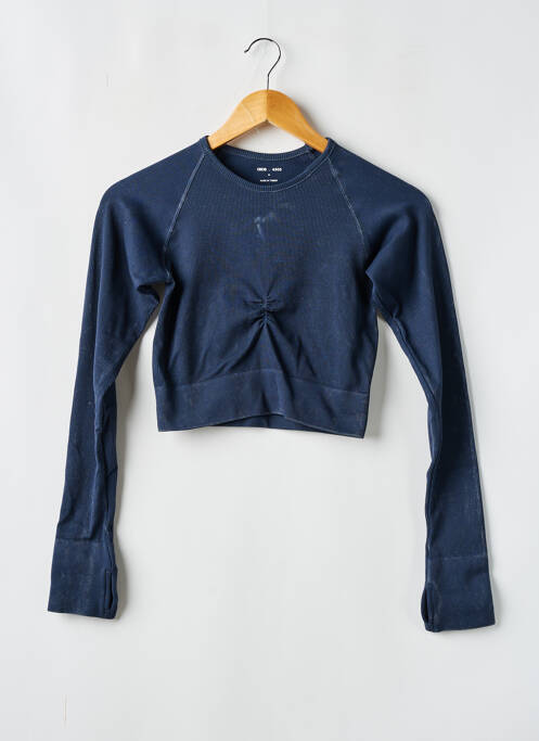 Tricou croială cambrată mâneci lungi albastru ASOS femme