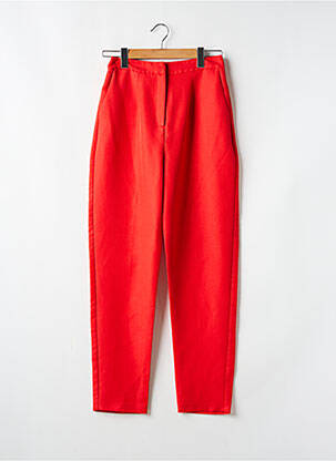 Pantalon drept țesătură crep talie înaltă portocalie ASOS femeie