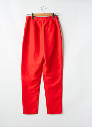 Pantalon drept țesătură crep talie înaltă portocalie ASOS femeie