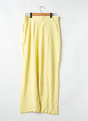 Pantalon larg țesătură crep talie înaltă galben ASOS femeie