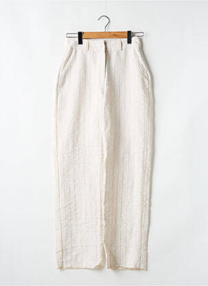 Pantalon drept țesătură crep talie înaltă bej NASTY GAL femeie