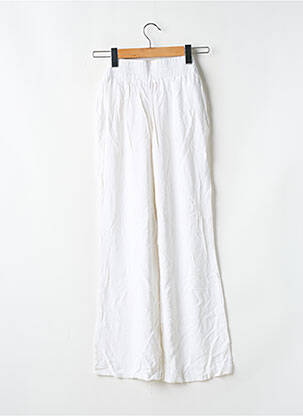 Pantalon drept țesătură poplin mărime normală alb GUESS femeie