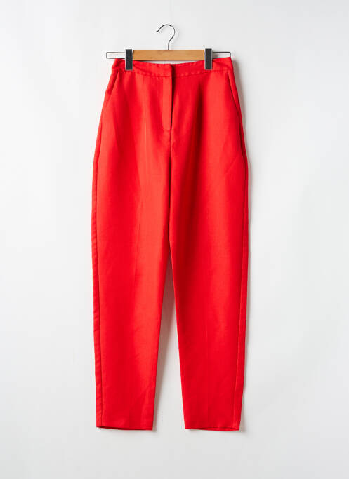 Pantalon drept talie cu cleme talie înaltă portocaliu ASOS femme