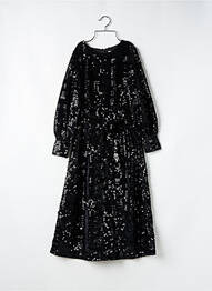 Rochie midi mâneci lungi mâneci lungi negru DERHY femme