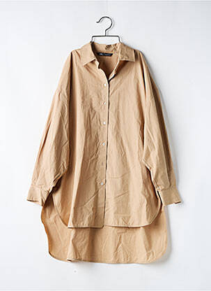 Tunică mâneci lungi maro ZARA femeie