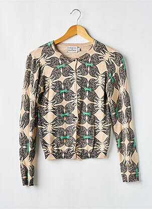 Vestă cu mâneci lungi bej MONOPRIX fată