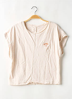 Tricou croială dreaptă mâneci scurte bej ETAM femeie