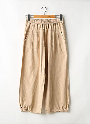 Pantalon 7/8 talie elastică mărime normală bej SANS MARQUE femeie