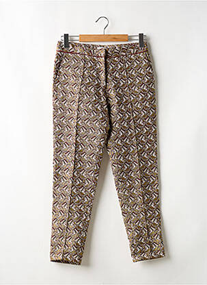 Pantalon 7/8 talie cu cleme mărime normală auriu OPULLENCE femeie